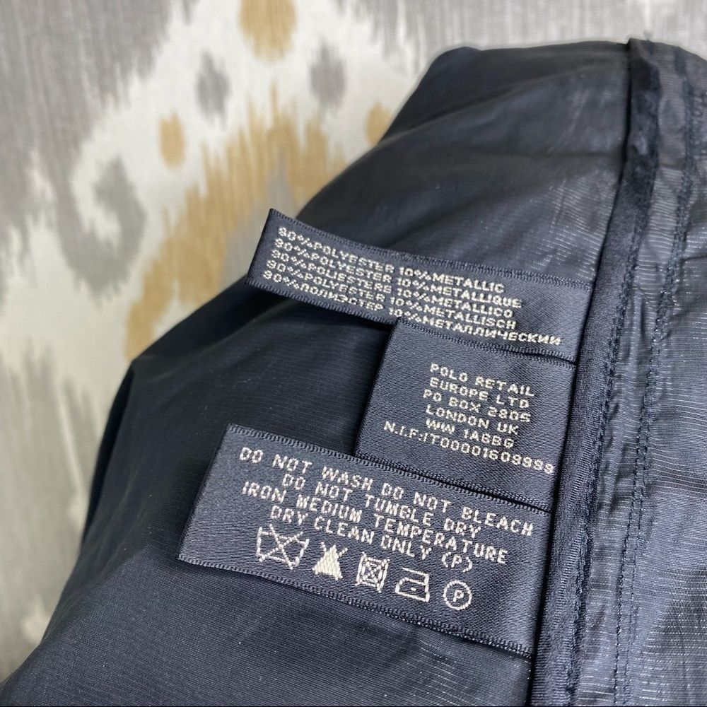 Ralph Lauren Black Luster Ruffled Nylon Windbreaker Jacket - Picture 16 of 16